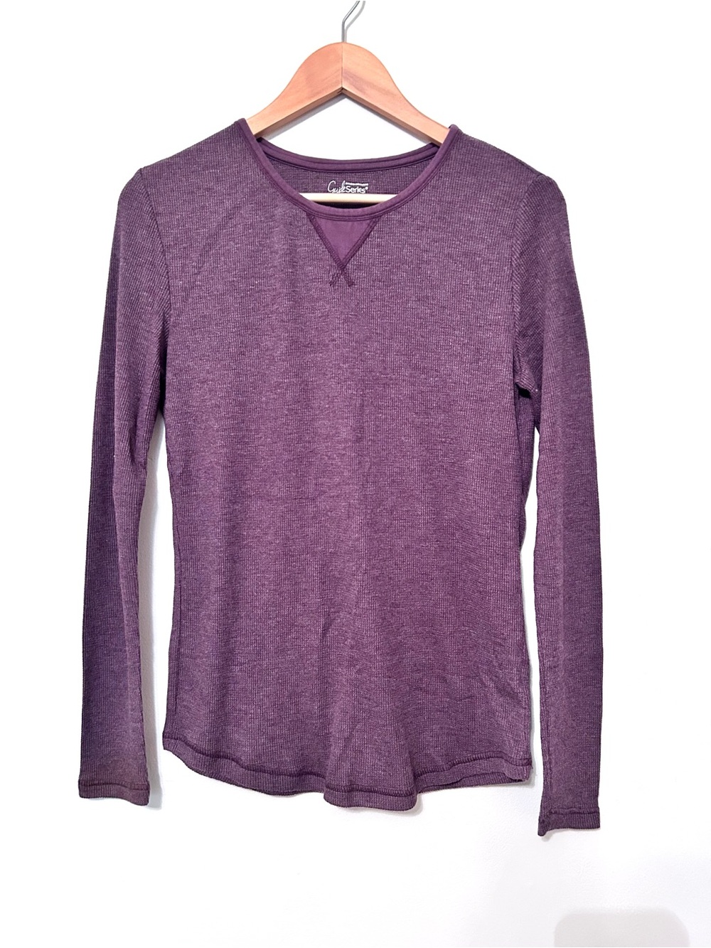 Womenβs Guide Series Plum Color Long Sleeve Waffle Knit Stretch Top Medium